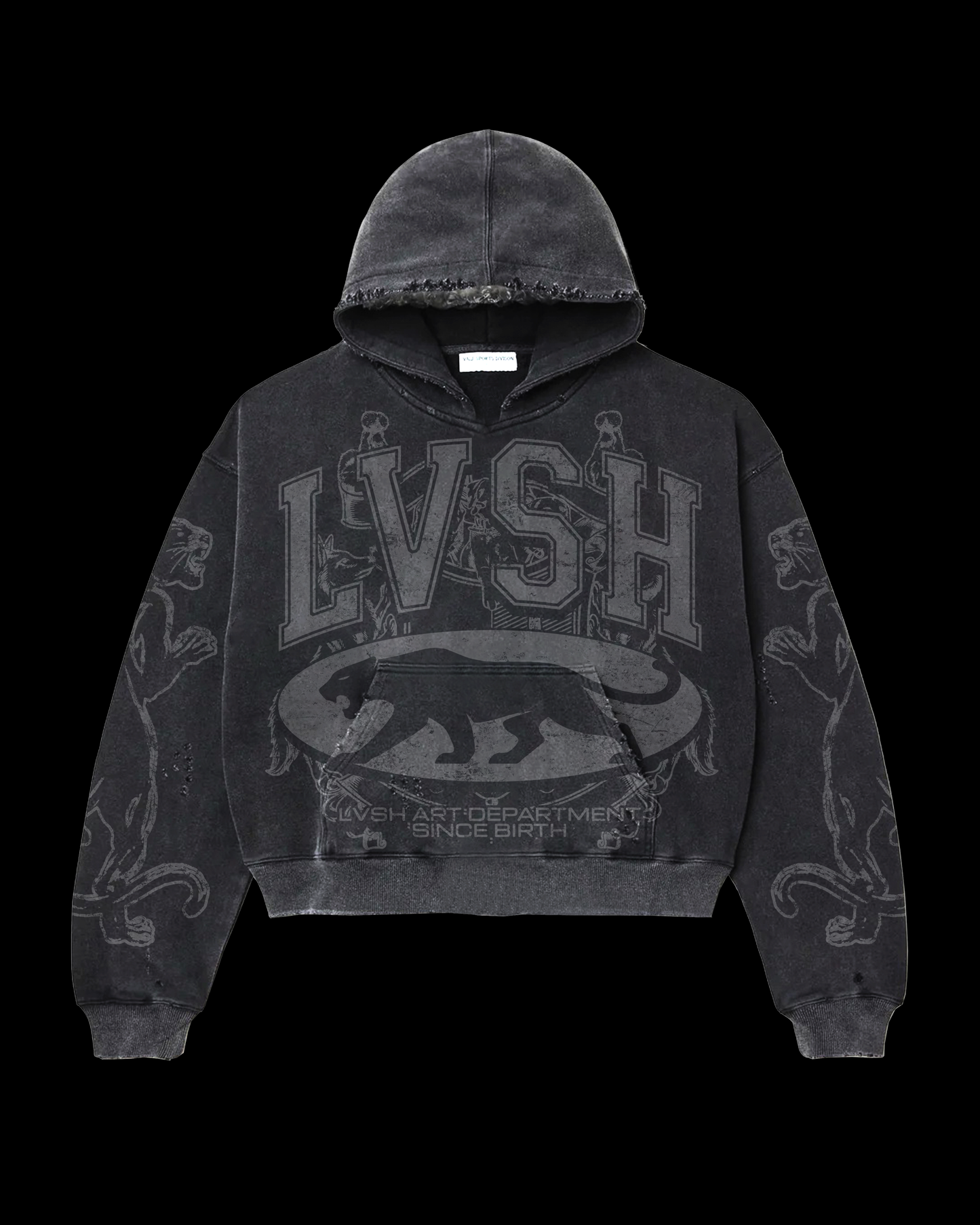 LVSH DEPT Pink & Black Panther Hoodie