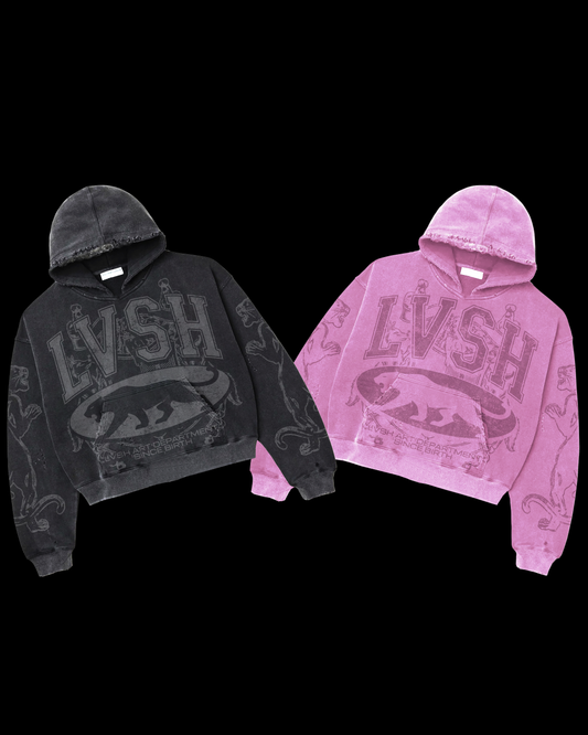LVSH DEPT Pink & Black Panther Hoodie